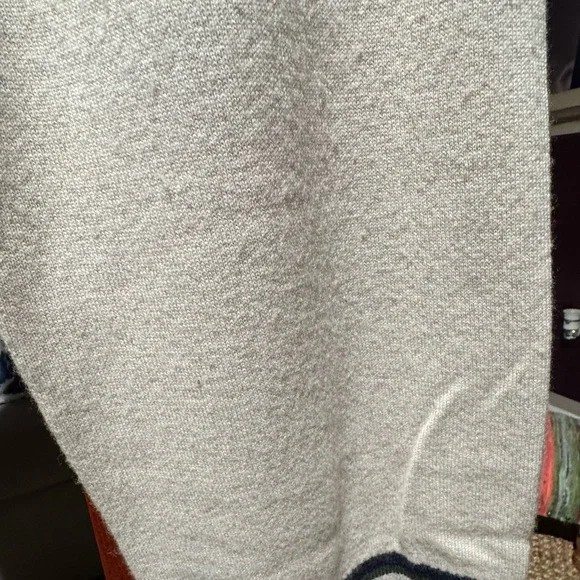 CreamCashmere Cardigan and Pants Set with Striped Trim